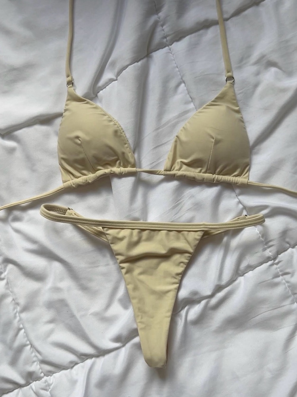 San Lorenzo Cream Triangle Bikini Set